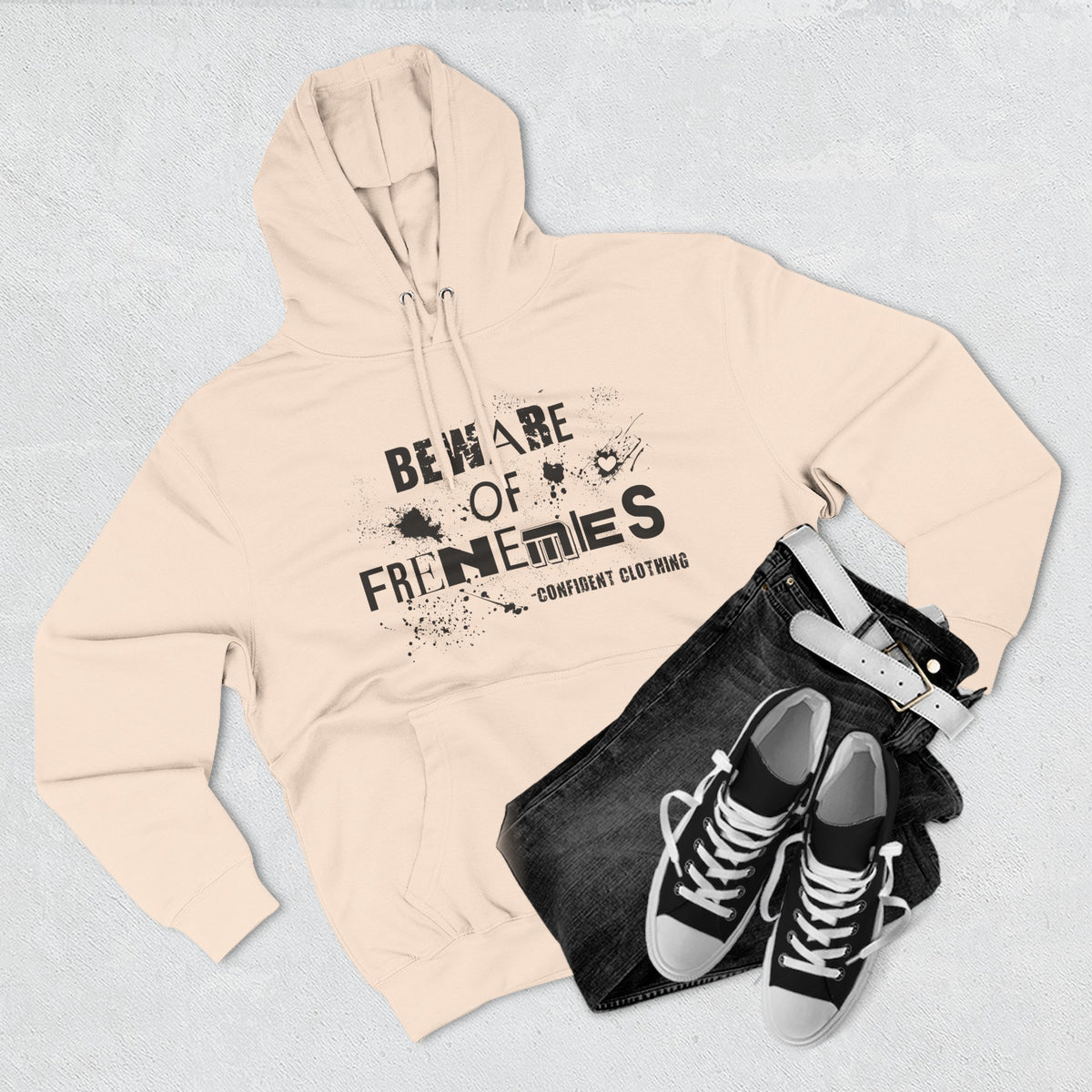 0.6 Confident Clothing Beware of Frenemies Graphic Fleece Hoodie