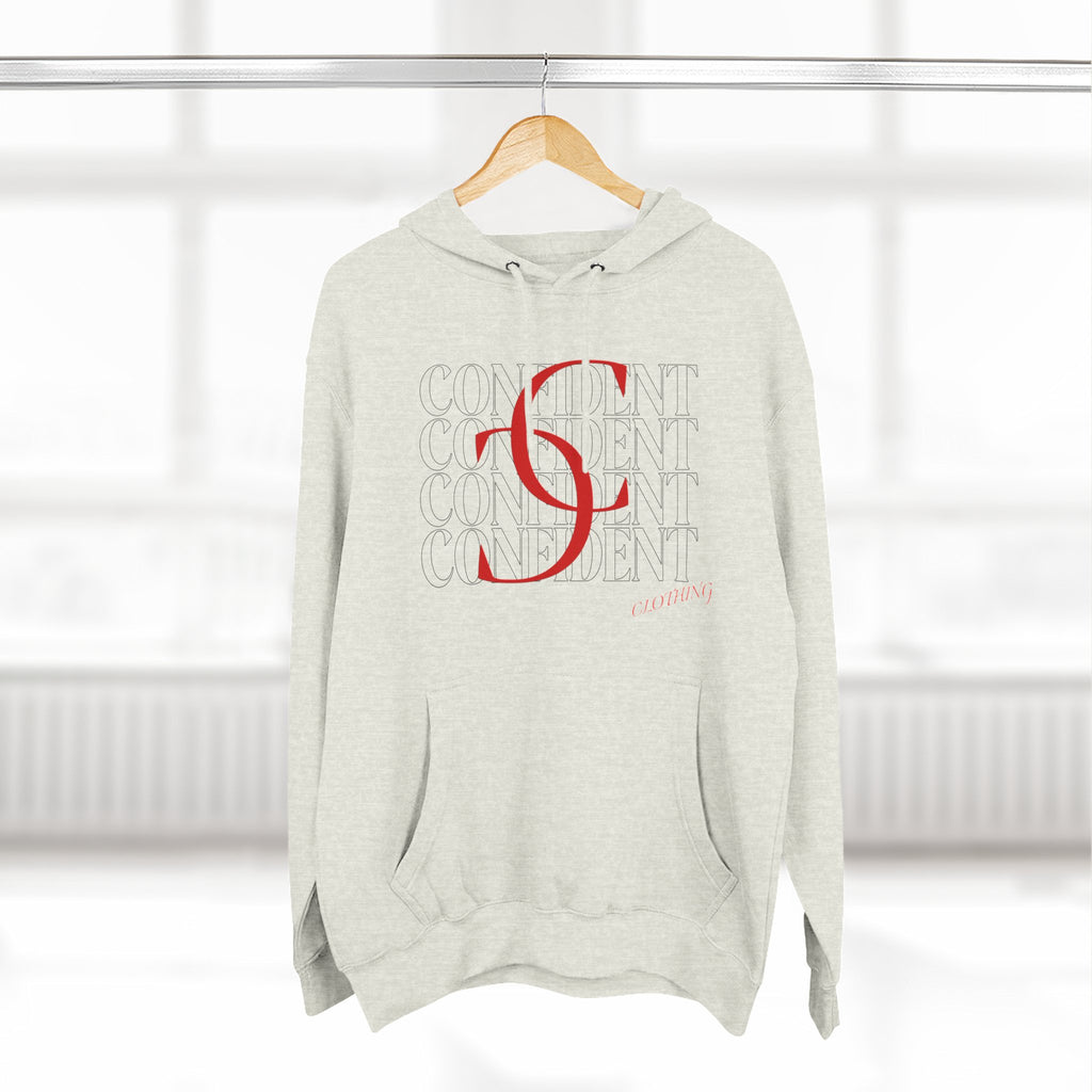 0.1 Confident Clothing Casual Minimalist Red Letter Graphic Fleece Hoodie