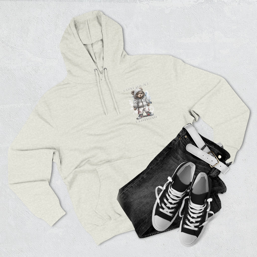 Confident Climbing Astronaut Snow Bear Fleece Hoodie