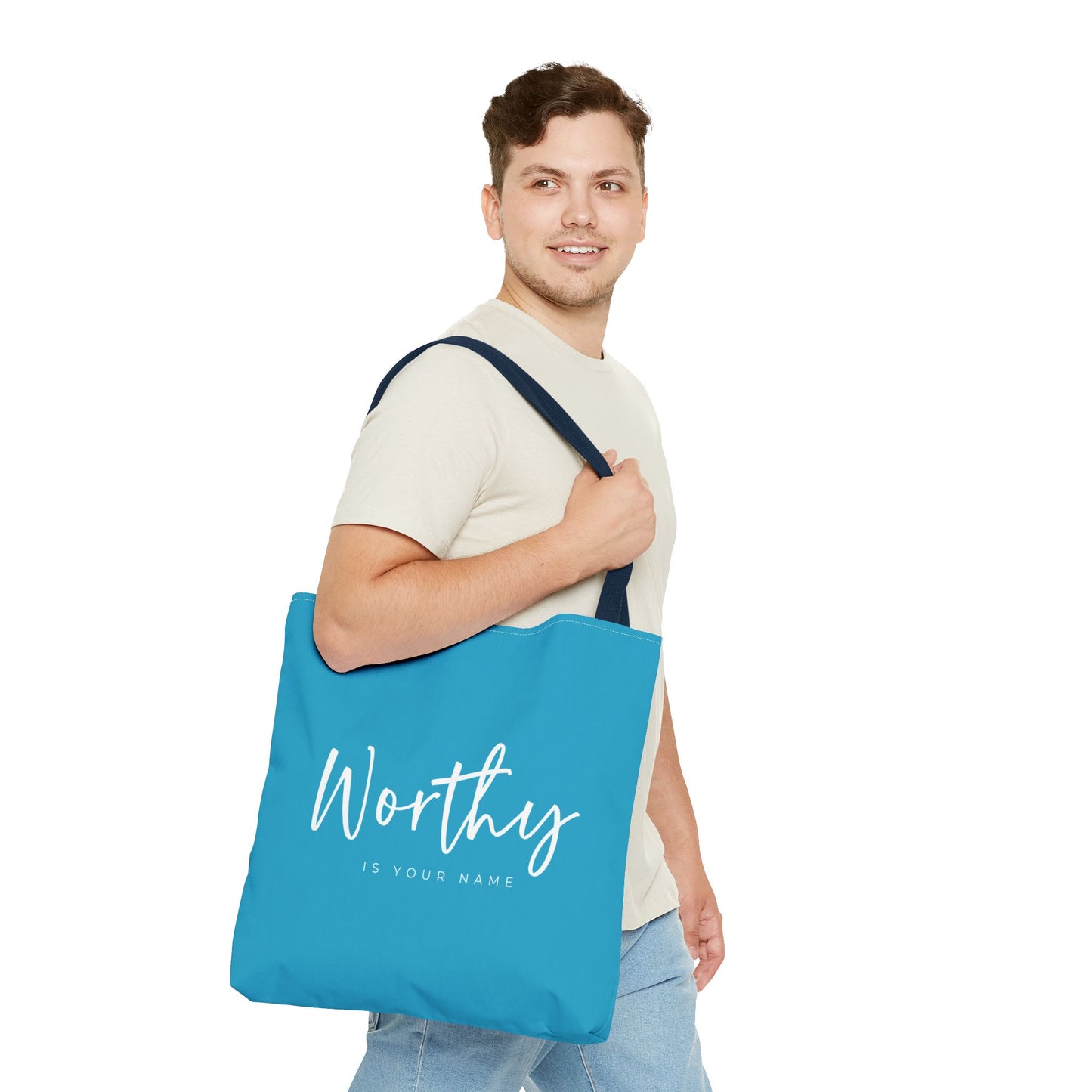 (tote bags) Worthy is Your Name (turquois)