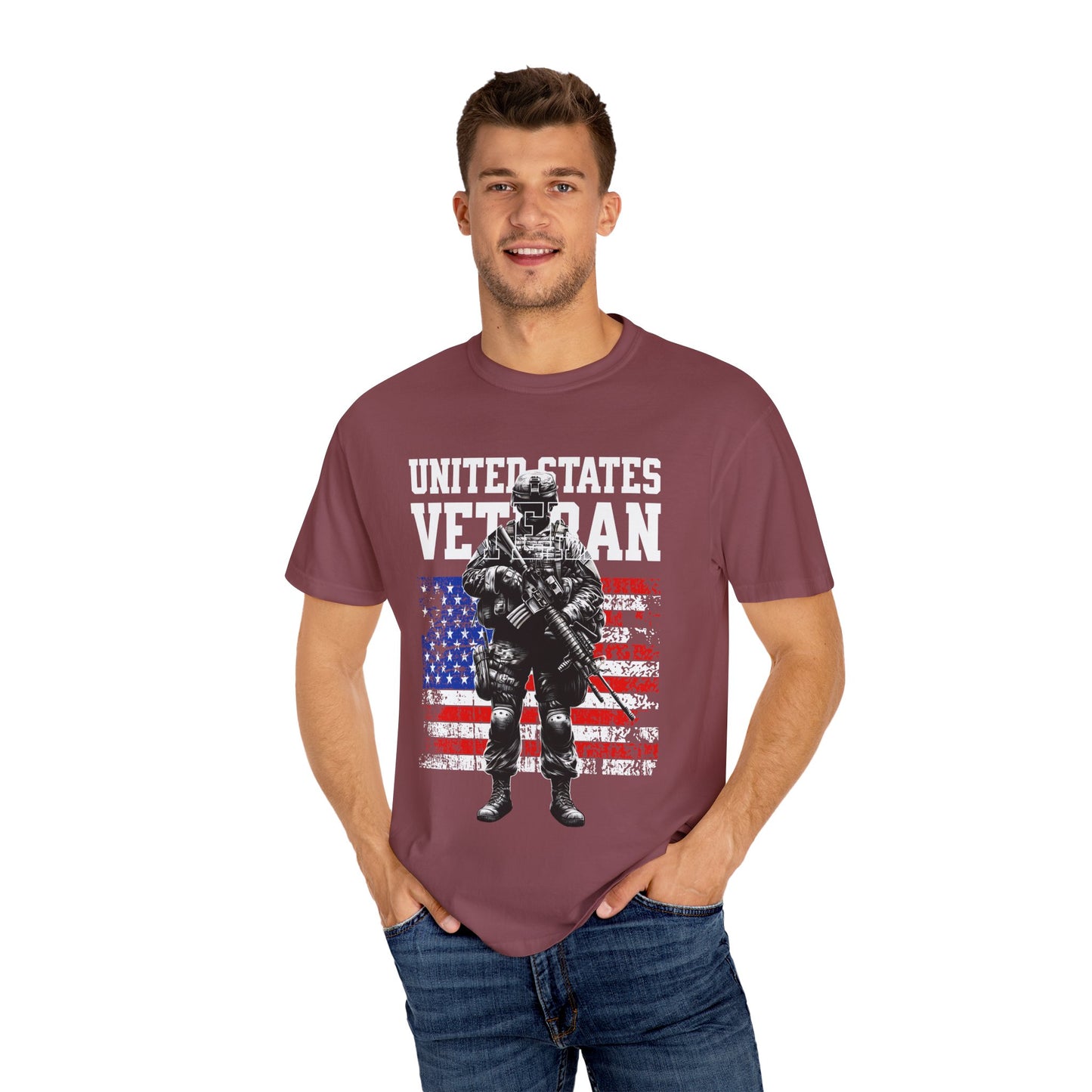 United States Veteran Unisex Garment-Dyed T-shirt