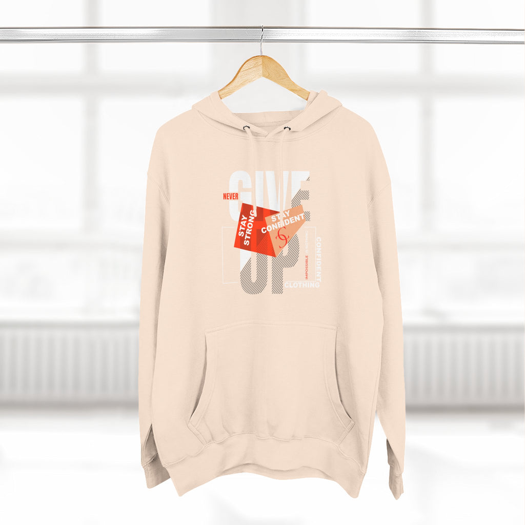 1.1 Confident Clothing Never Give Up Graphic Fleece Hoodie