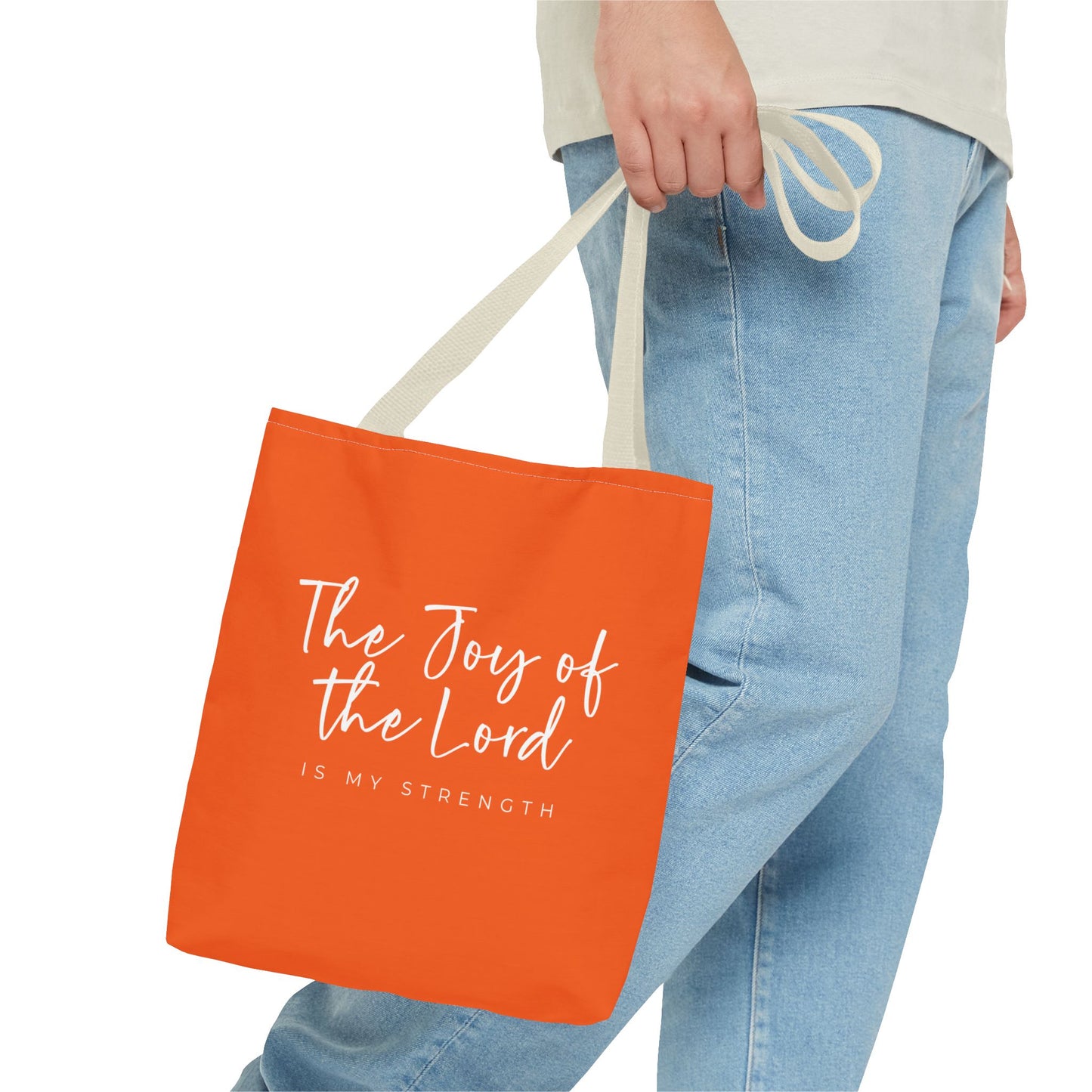 The Joy of the Lord is my Strength Tote Bag (orange)