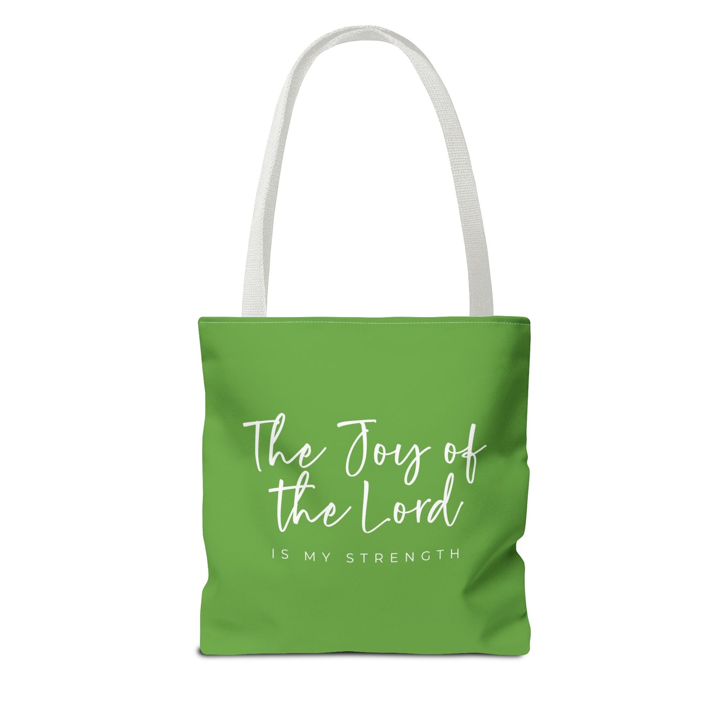 The Joy of the Lord is my Strength Tote Bag (kiwi green)