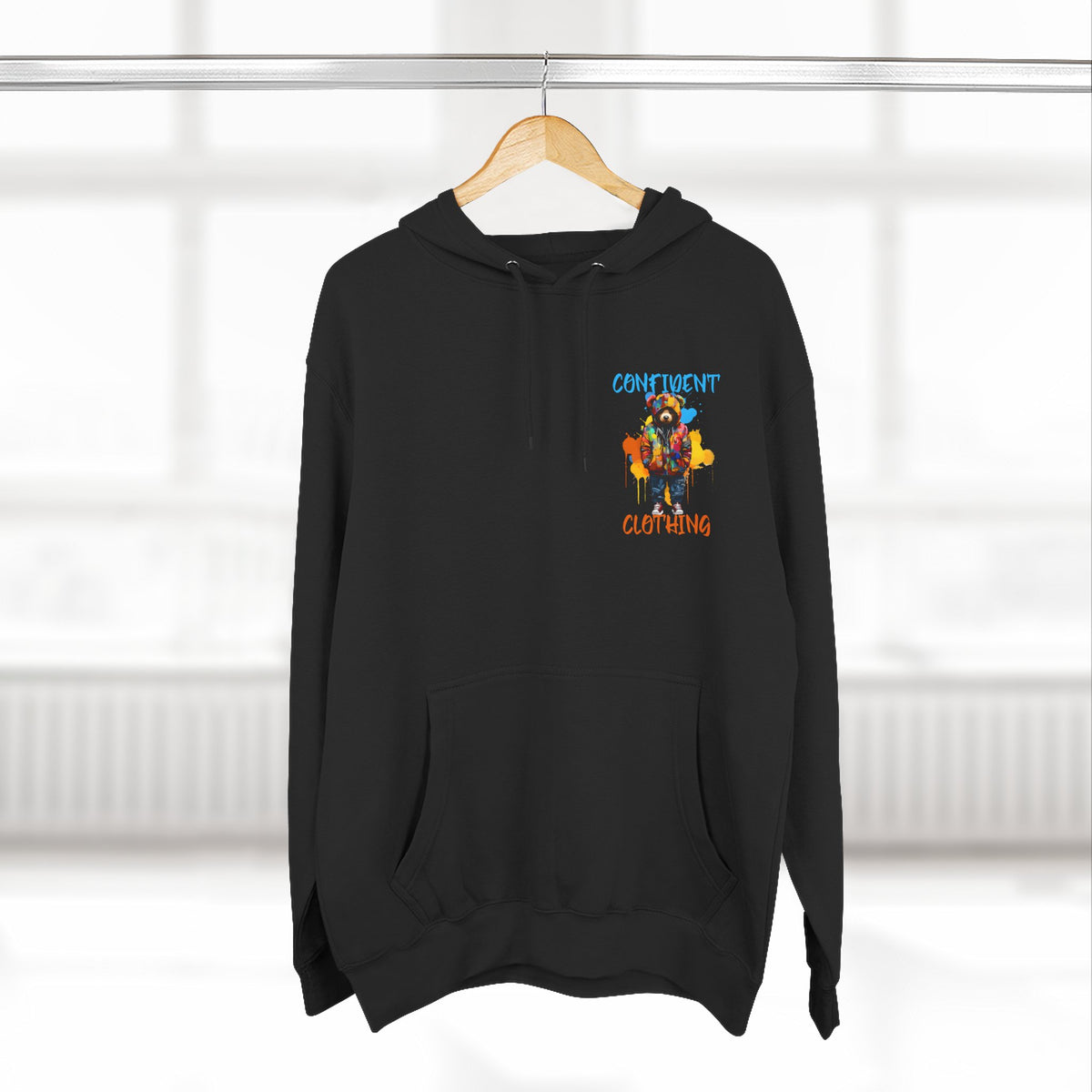 Confident Clothing Bear Graphic Fleece Hoodie