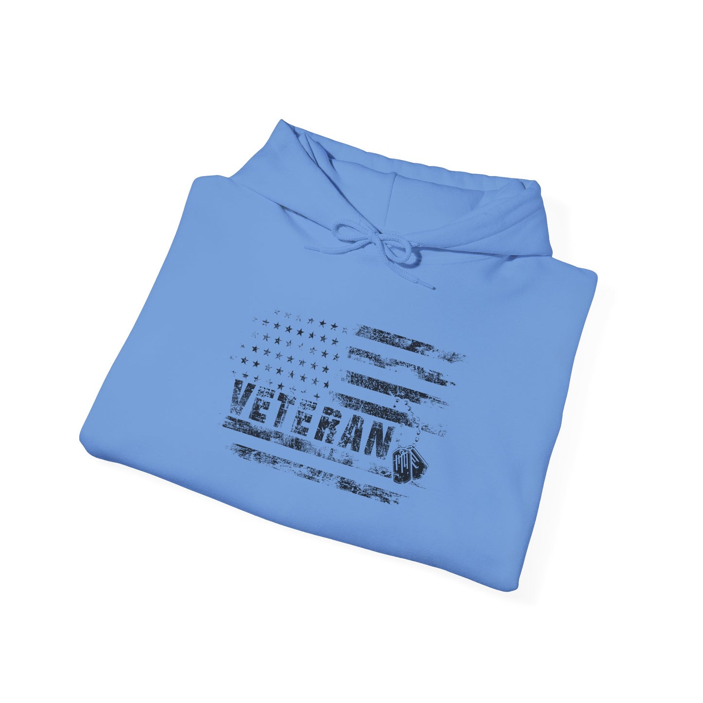 Veteran White Hoodie (black logo)