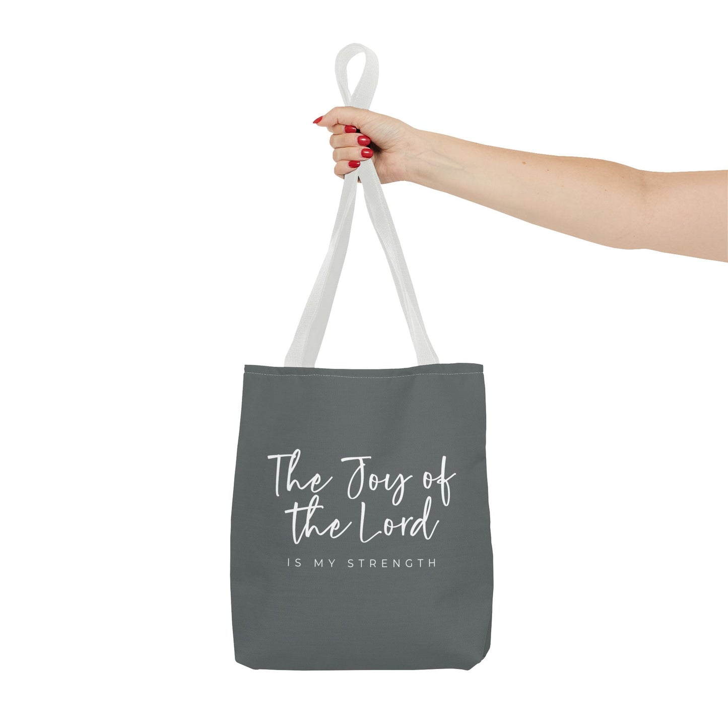 The Joy of the Lord is my Strength Tote Bag (grey)