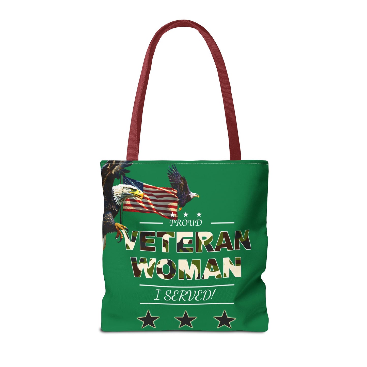 Proud Veteran Woman Tote Bag (Green)