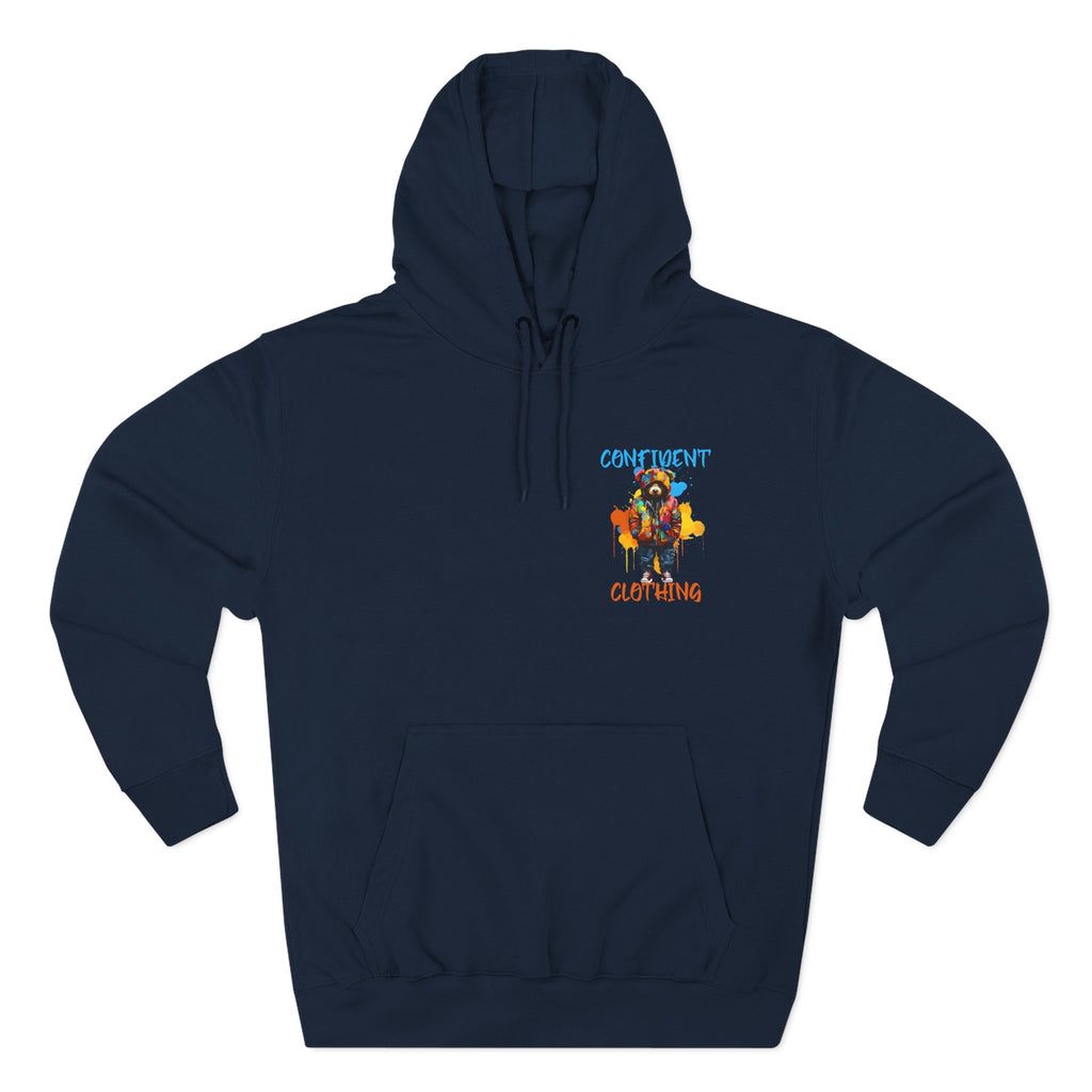 Confident Clothing Bear Graphic Fleece Hoodie