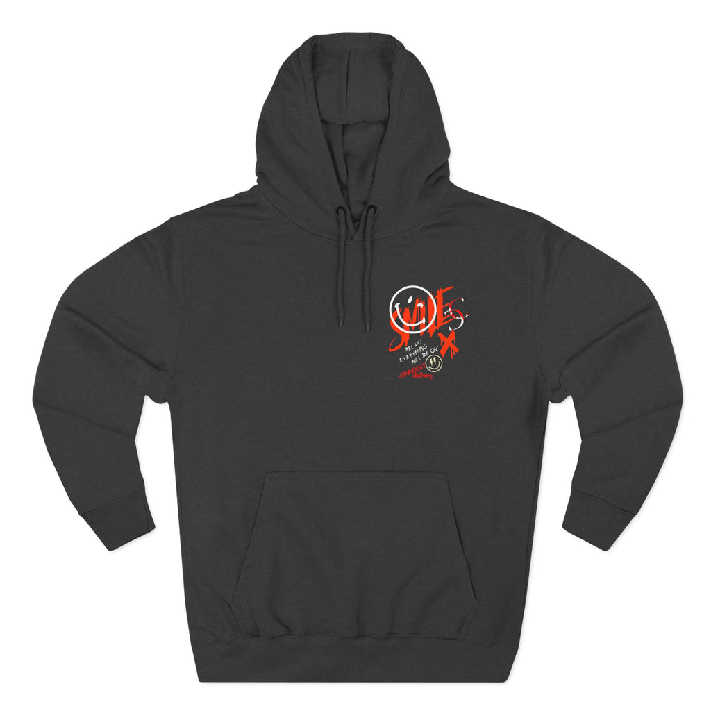 1.5 Confident Clothing Graffiti Hoodie – White “SMILE” Graphic