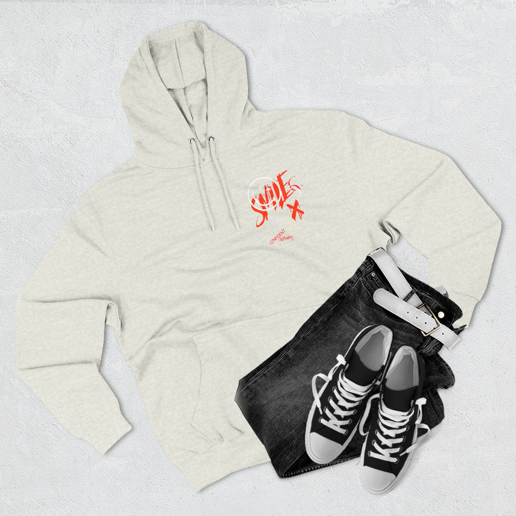 1.5 Confident Clothing Graffiti Hoodie – White “SMILE” Graphic