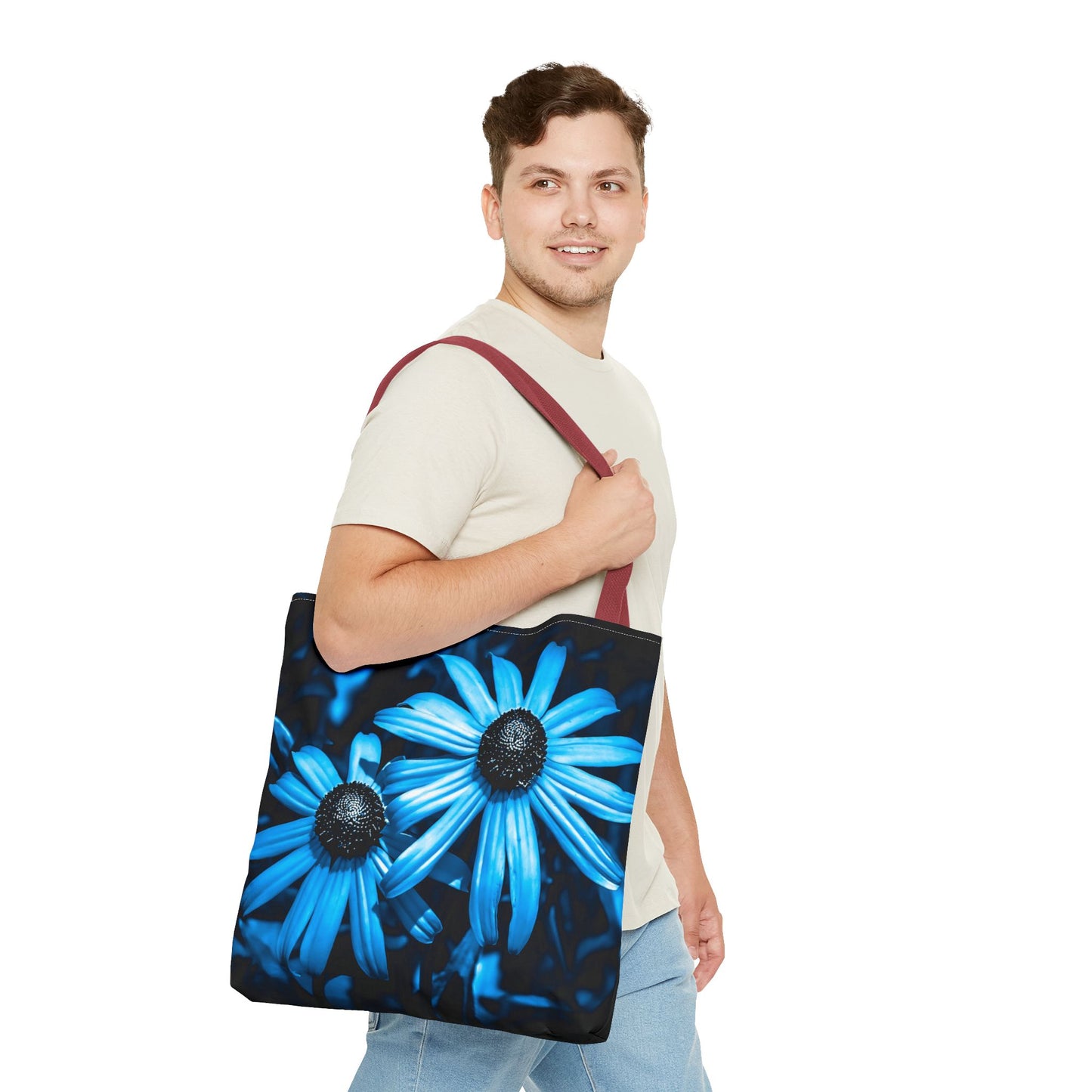 Turquoise Sunflower Tote Bag