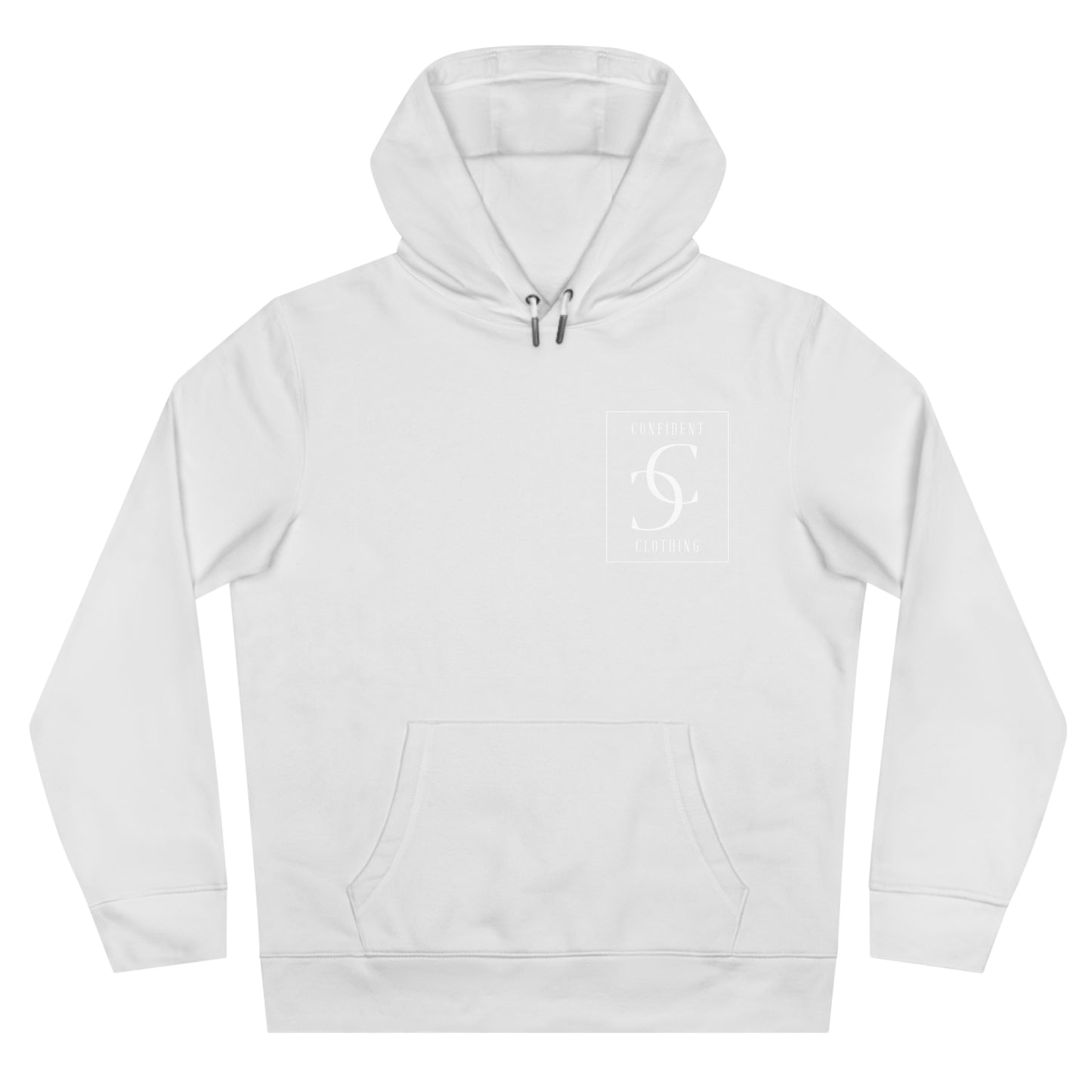 (hoodie unisex) multi-color Confident Clothing Luxury Hooded Sweatshirt (big cc white logo on back)