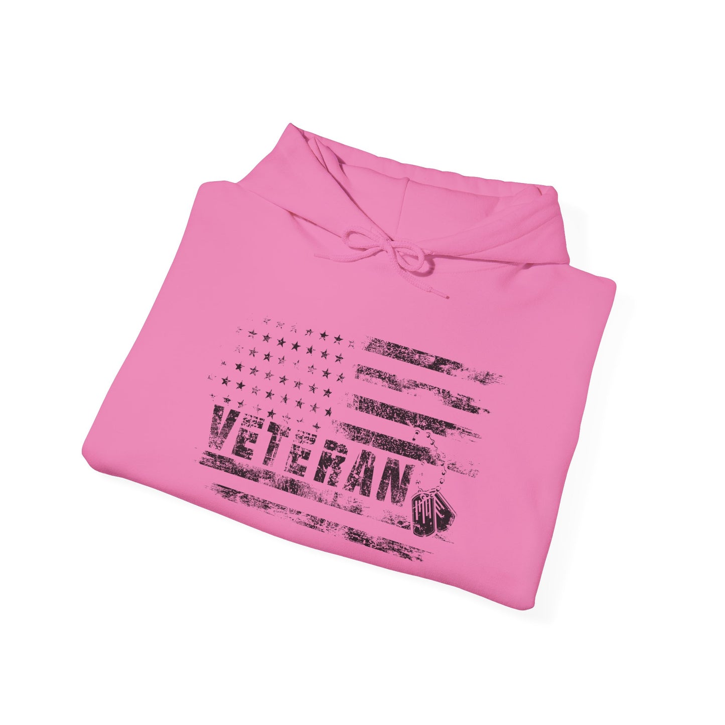 Veteran White Hoodie (black logo)