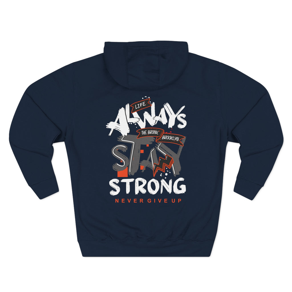 1.3 Confident Clothing Never Give Up Inspirational Fleece Hoodie