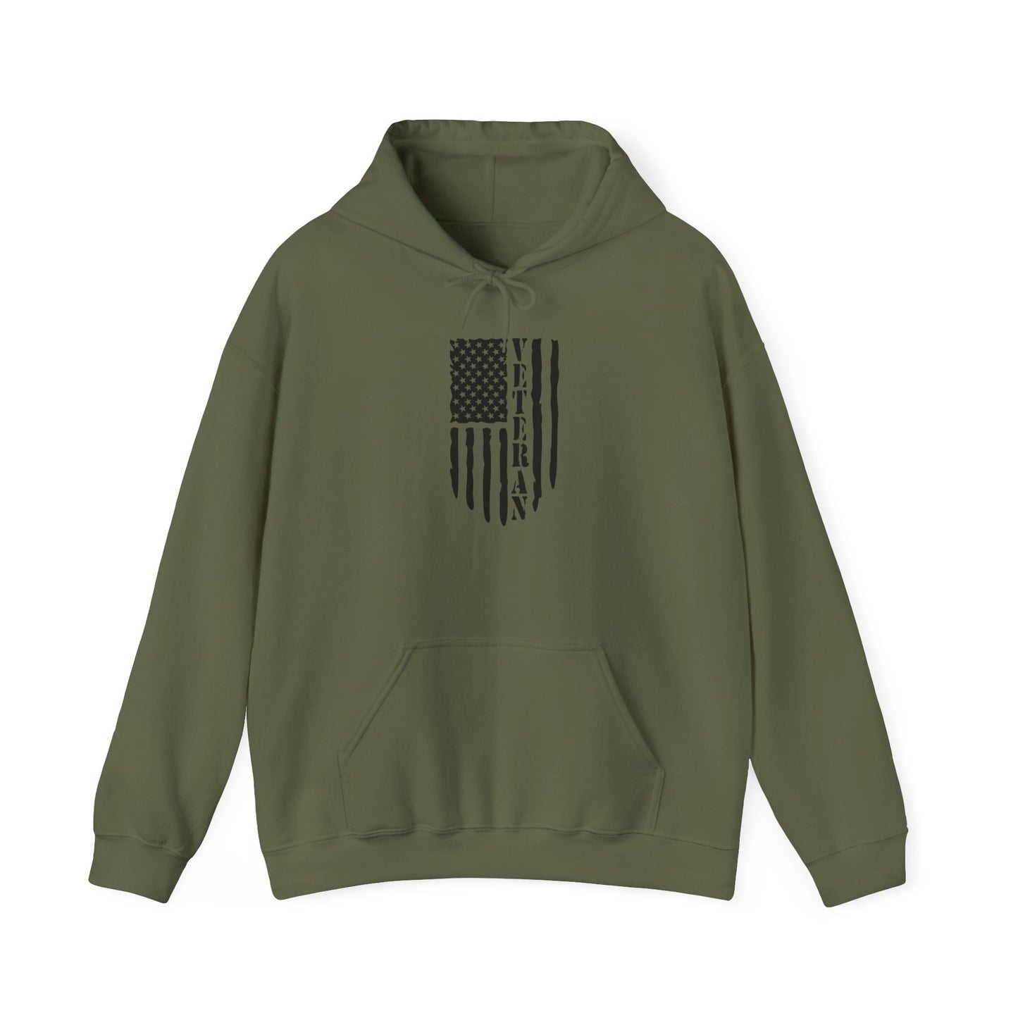 Veteran White Hoodie (black logo)