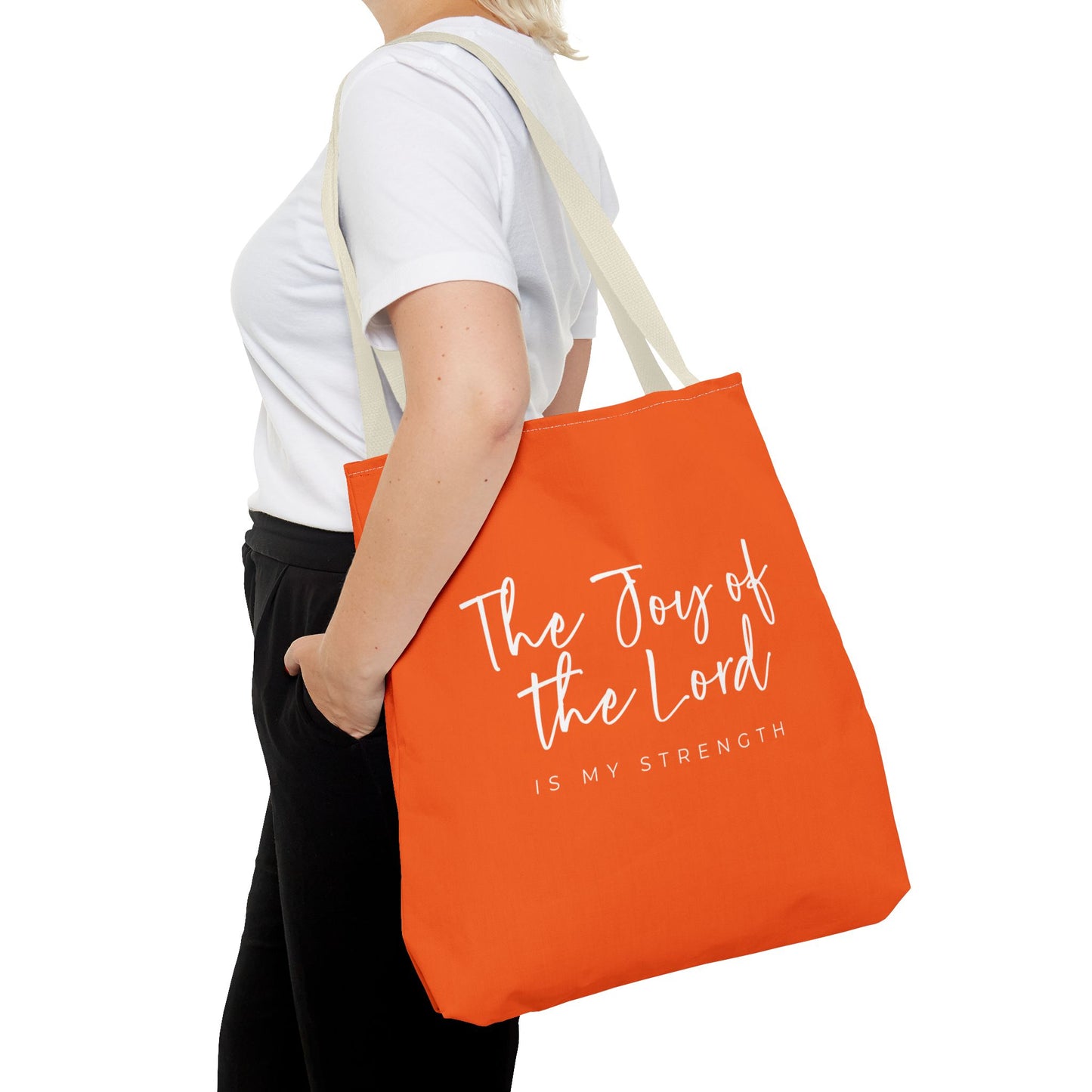 The Joy of the Lord is my Strength Tote Bag (orange)