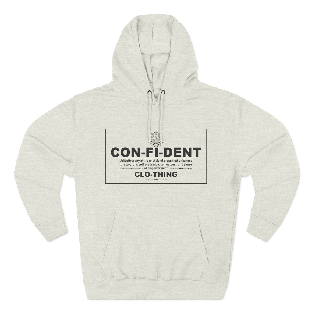0.2 Confident Clothing Casual CON-FI-DENT Clothing Statement Fleece Hoodie