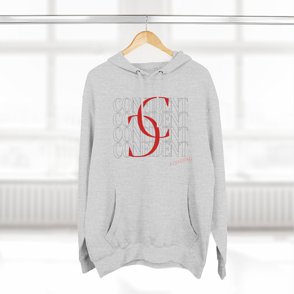 0.1 Confident Clothing Casual Minimalist Red Letter Graphic Fleece Hoodie