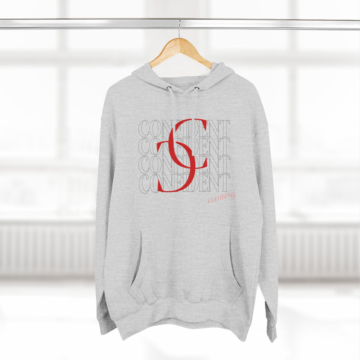 0.1 Confident Clothing Casual Minimalist Red Letter Graphic Fleece Hoodie