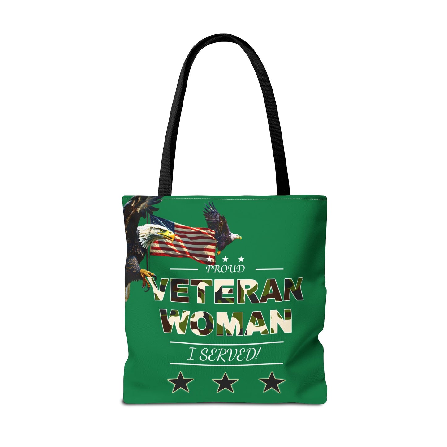 Proud Veteran Woman Tote Bag (Green)