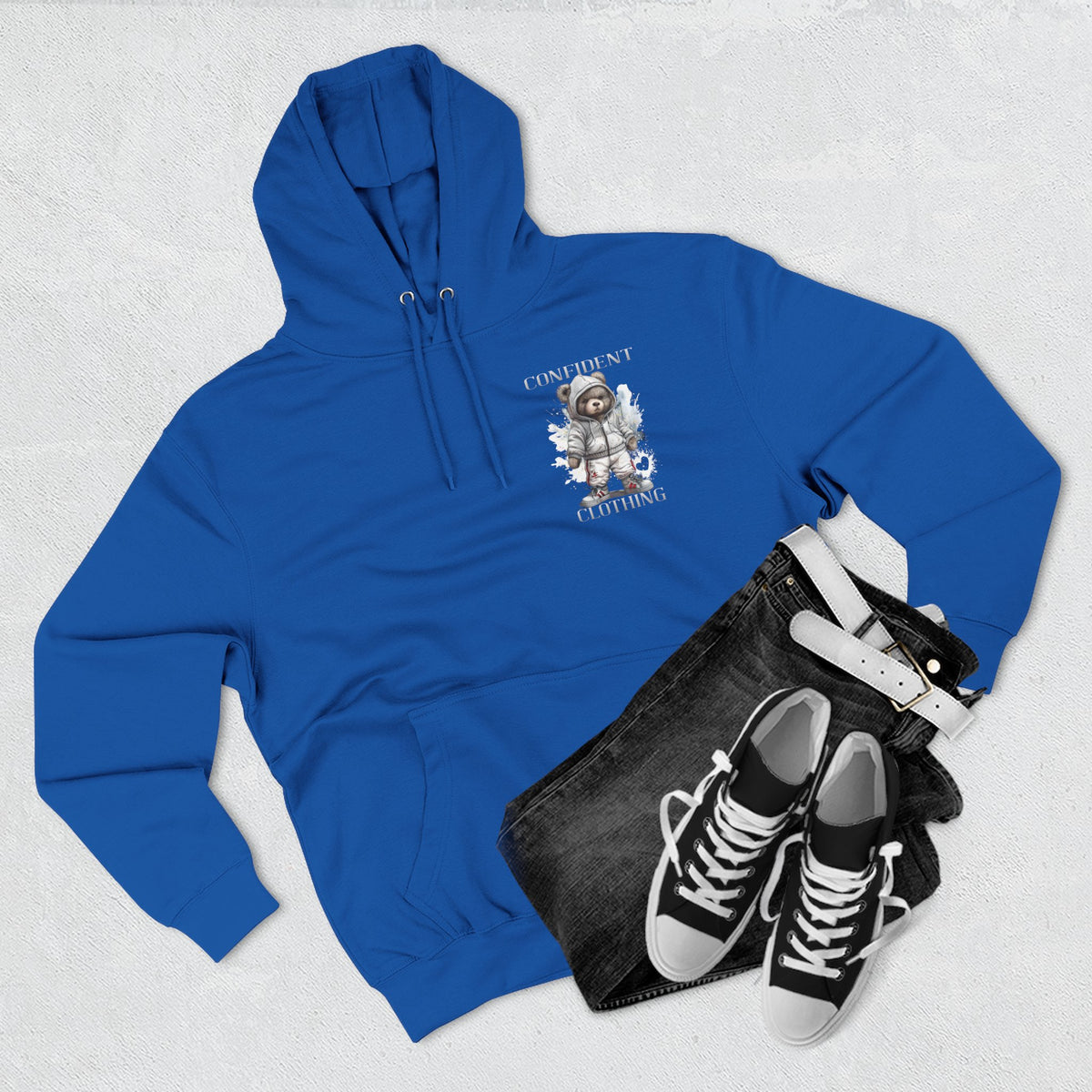Confident Climbing Astronaut Snow Bear Fleece Hoodie