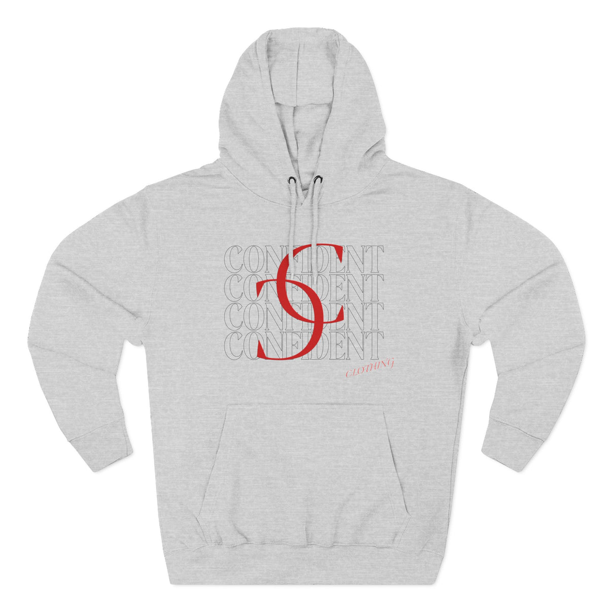 0.1 Confident Clothing Casual Minimalist Red Letter Graphic Fleece Hoodie