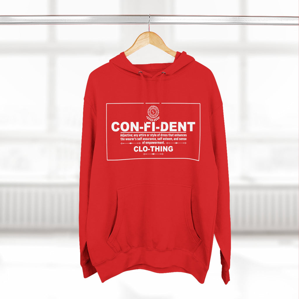 0.2 Confident Clothing Casual CON-FI-DENT Clothing Statement Fleece Hoodie