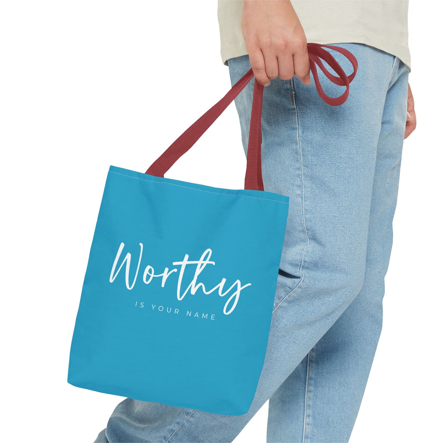 (tote bags) Worthy is Your Name (turquois)