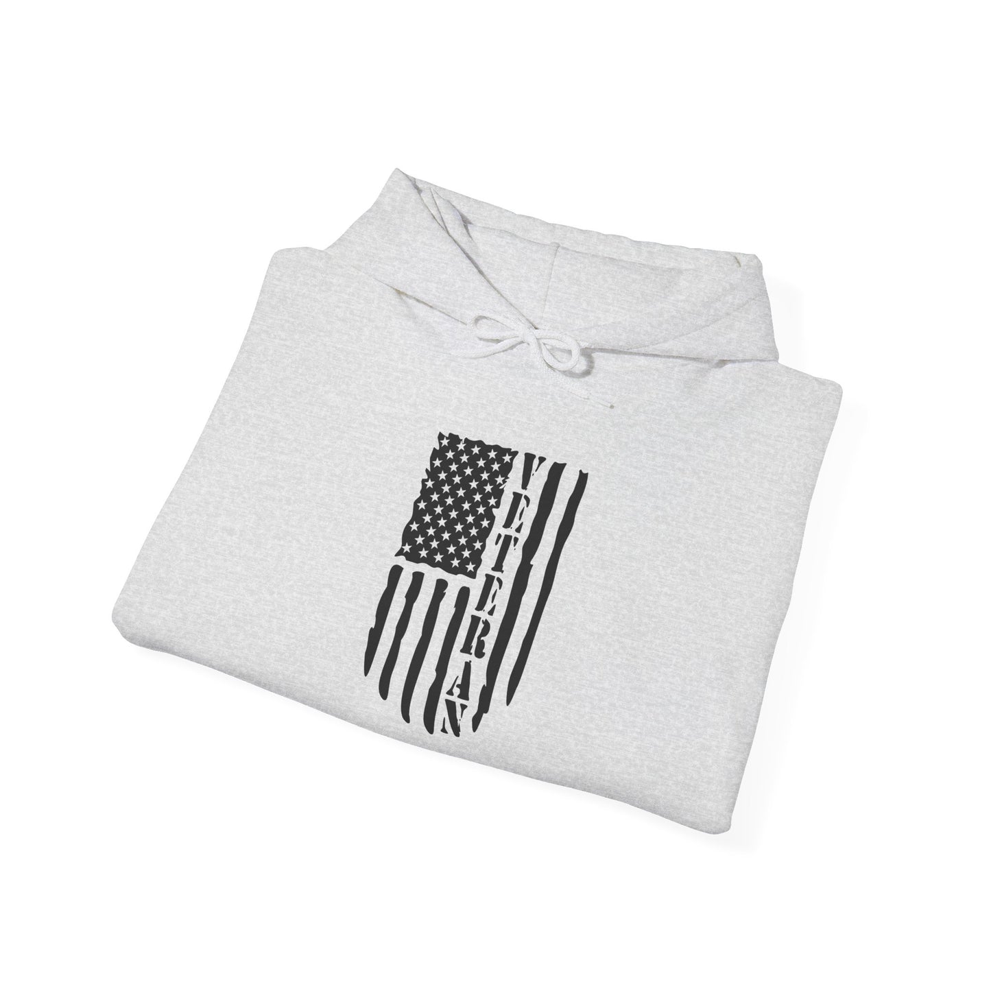Veteran White Hoodie (black logo)