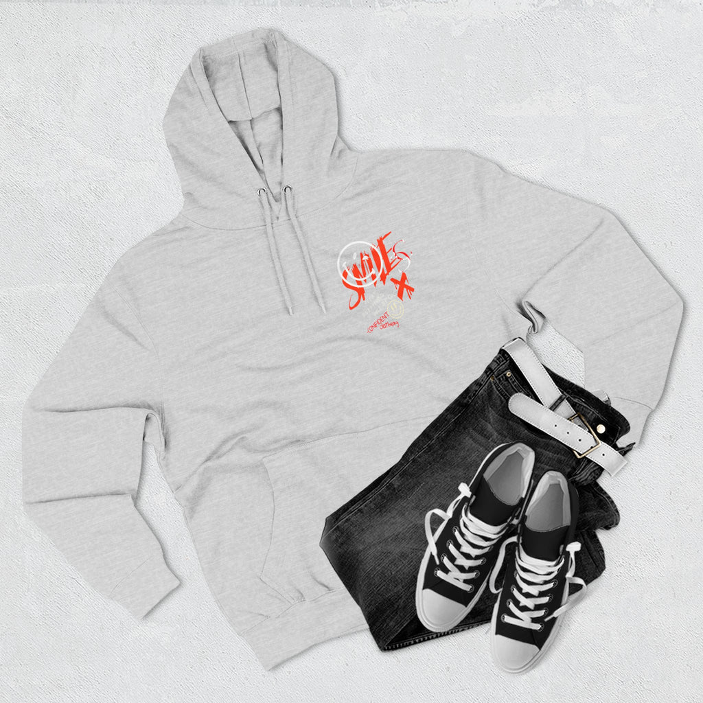 1.5 Confident Clothing Graffiti Hoodie – White “SMILE” Graphic