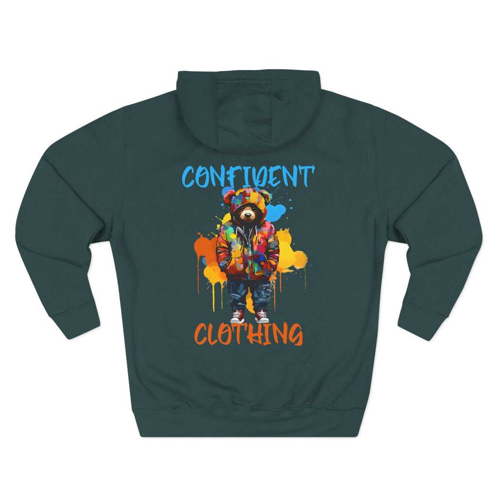 Confident Clothing Bear Graphic Fleece Hoodie