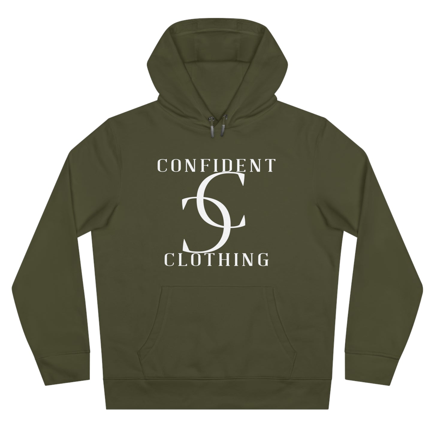 (hoodie unisex) multi-color Confident Clothing Luxury Hooded Sweatshirt (big cc white logo)