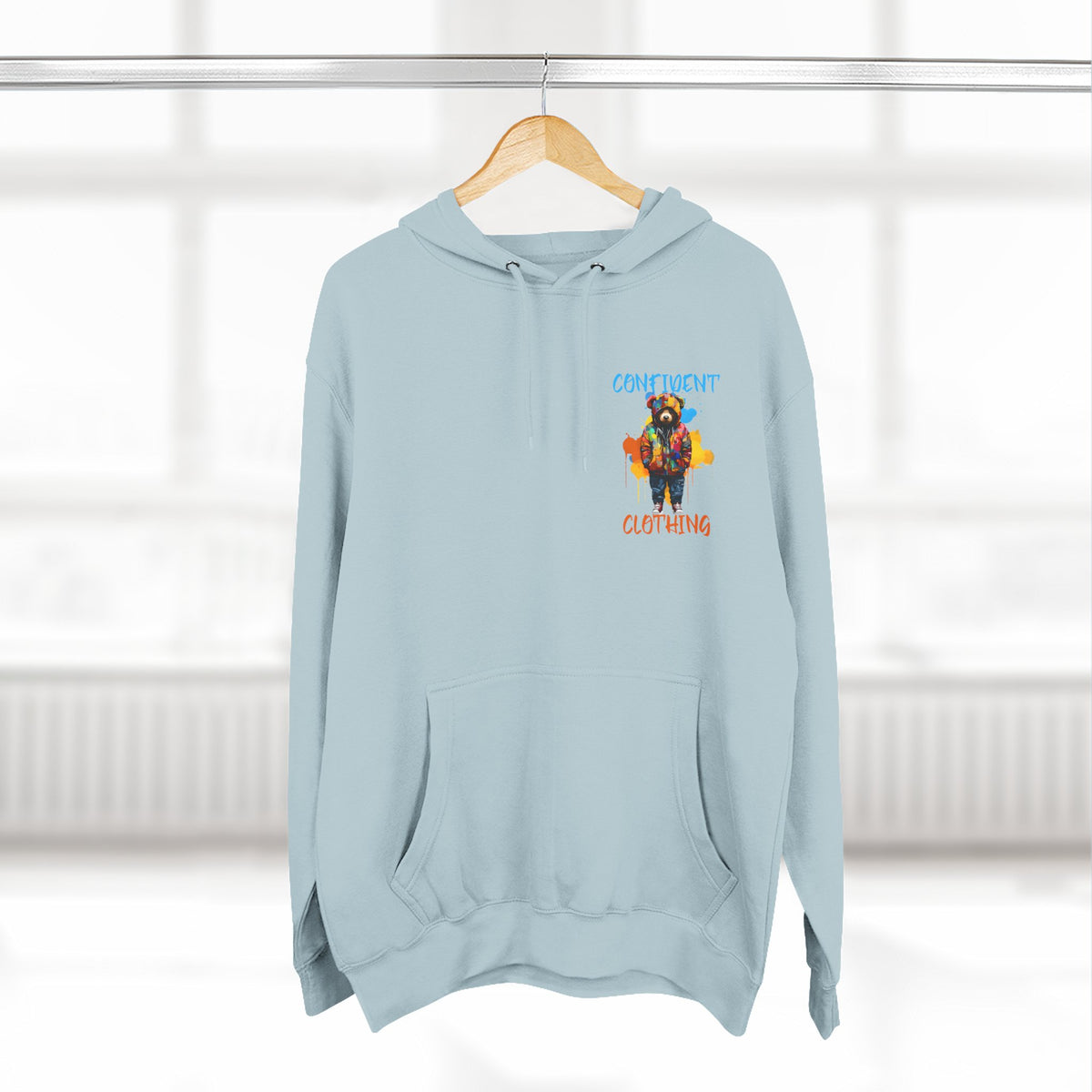 Confident Clothing Bear Graphic Fleece Hoodie