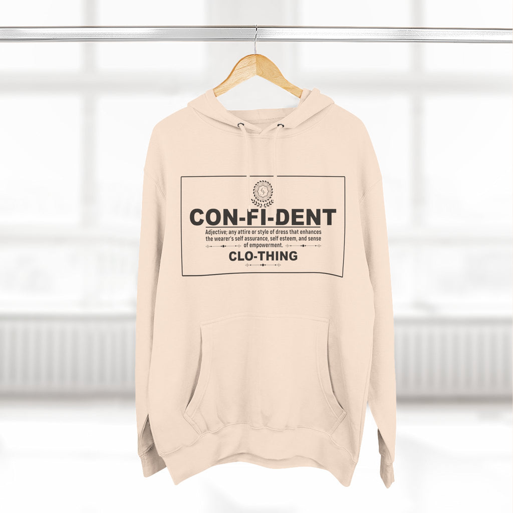 0.2 Confident Clothing Casual CON-FI-DENT Clothing Statement Fleece Hoodie