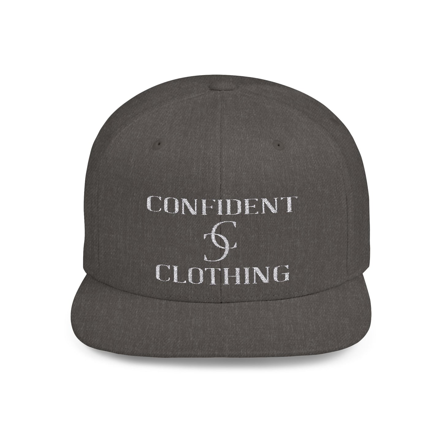 (hats) Confident Clothing Flat Bill Snapback (scc white logo)
