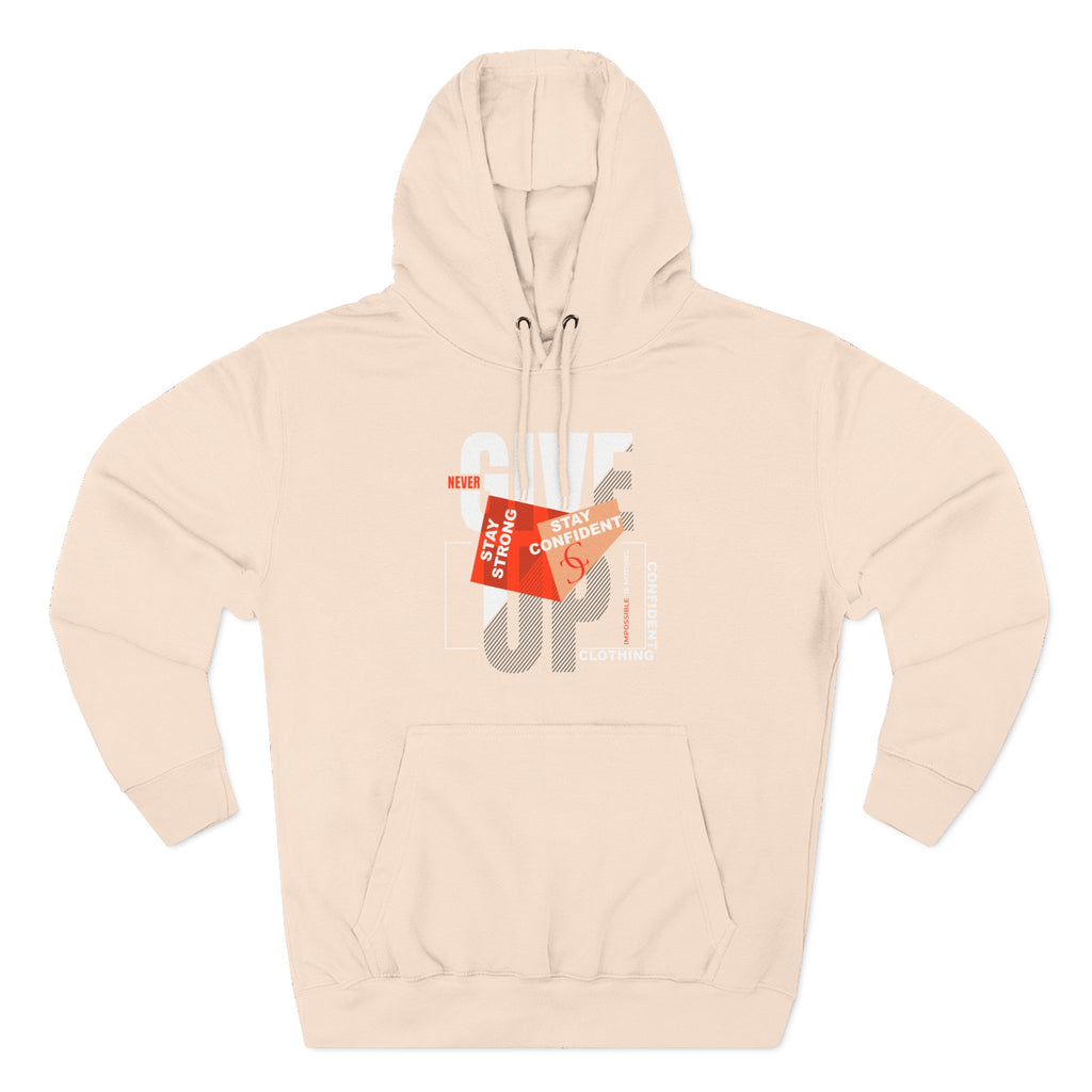 1.1 Confident Clothing Never Give Up Graphic Fleece Hoodie