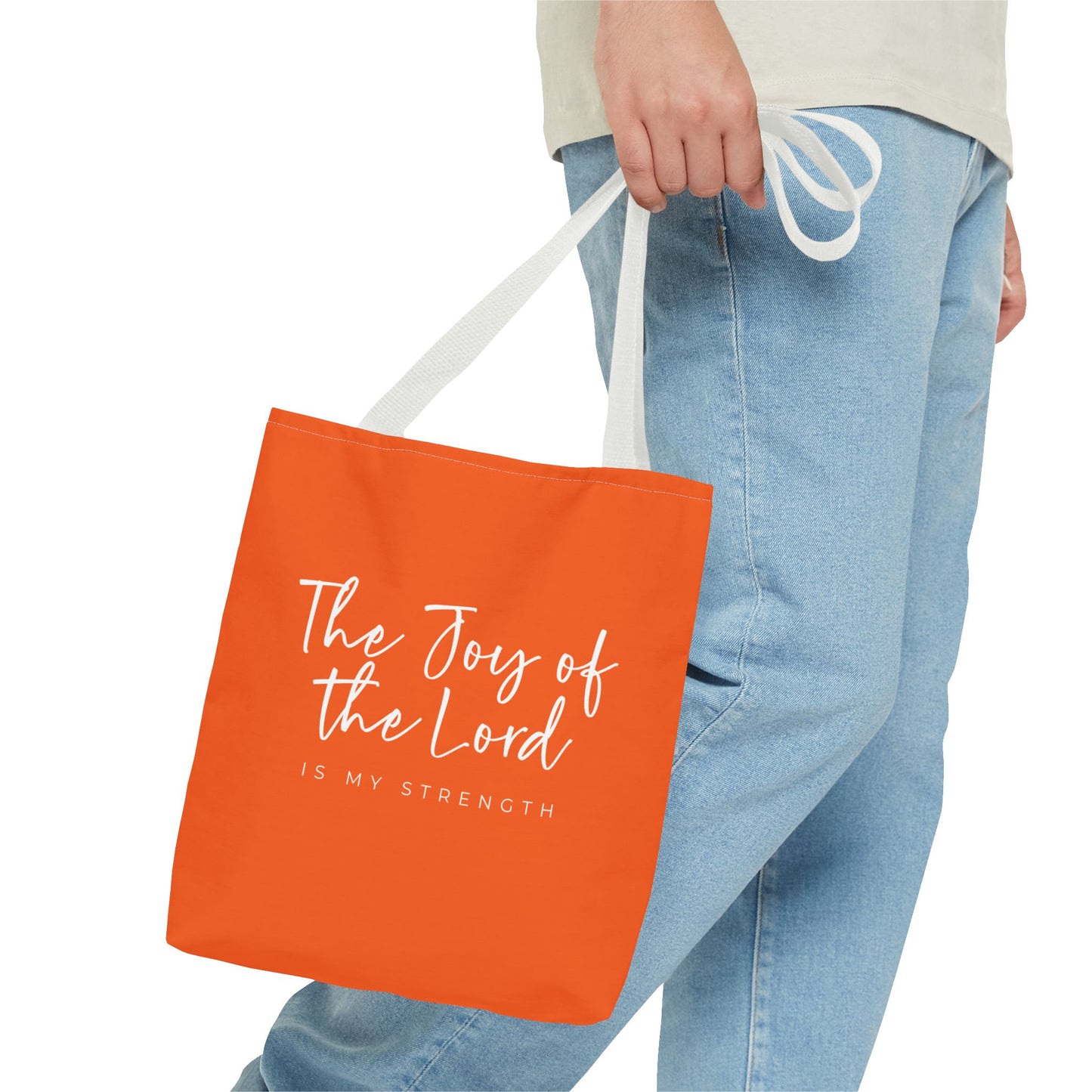 The Joy of the Lord is my Strength Tote Bag (orange)