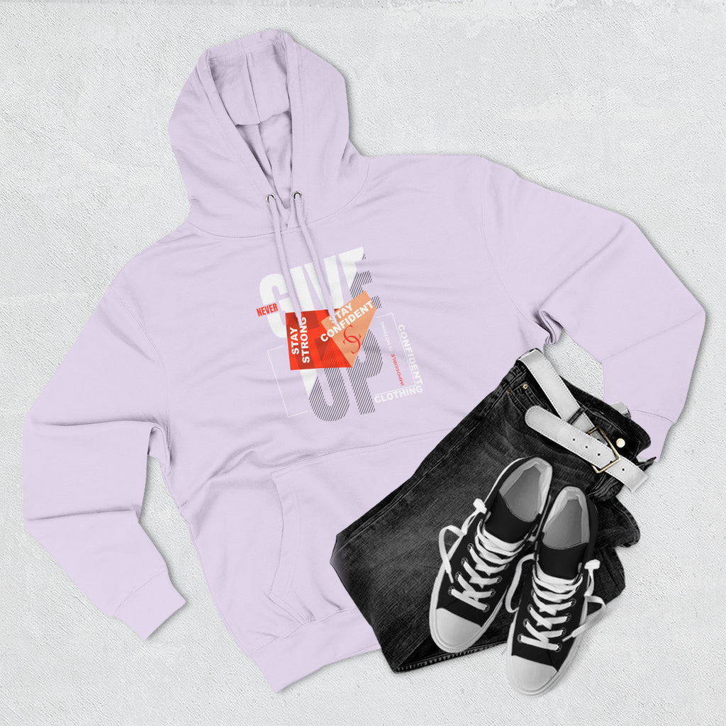 1.1 Confident Clothing Never Give Up Graphic Fleece Hoodie
