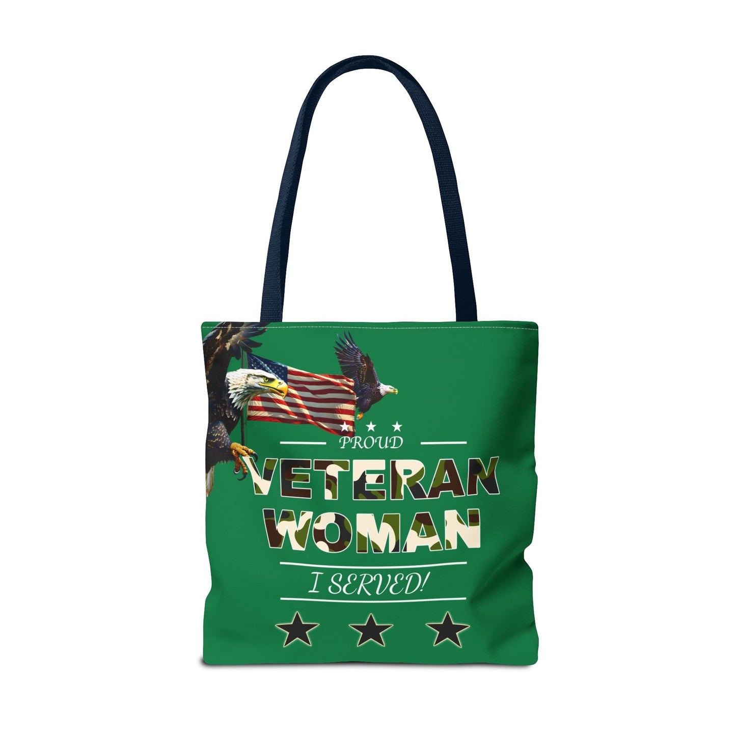 Proud Veteran Woman Tote Bag (Green)