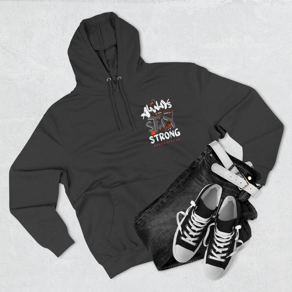 1.3 Confident Clothing Never Give Up Inspirational Fleece Hoodie