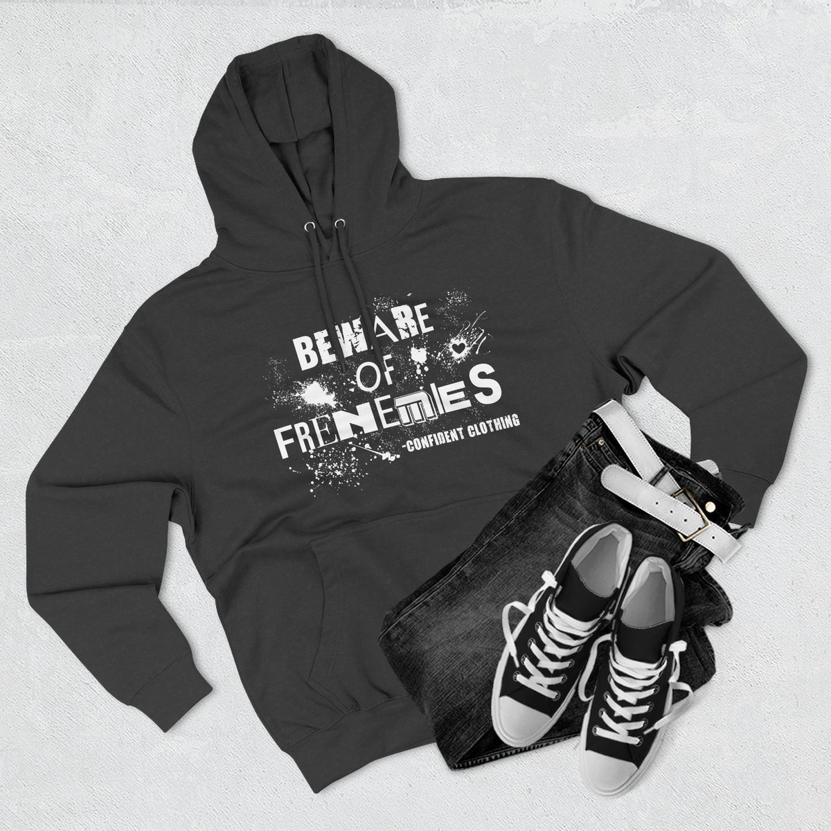 0.6 Confident Clothing Beware of Frenemies Graphic Fleece Hoodie