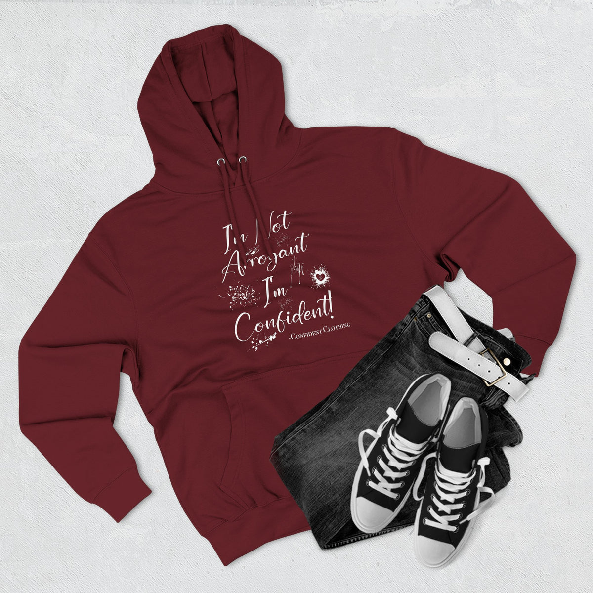 Confident Clothing I'm Not Arrogant I'm Confident Fleece Hoodie 03