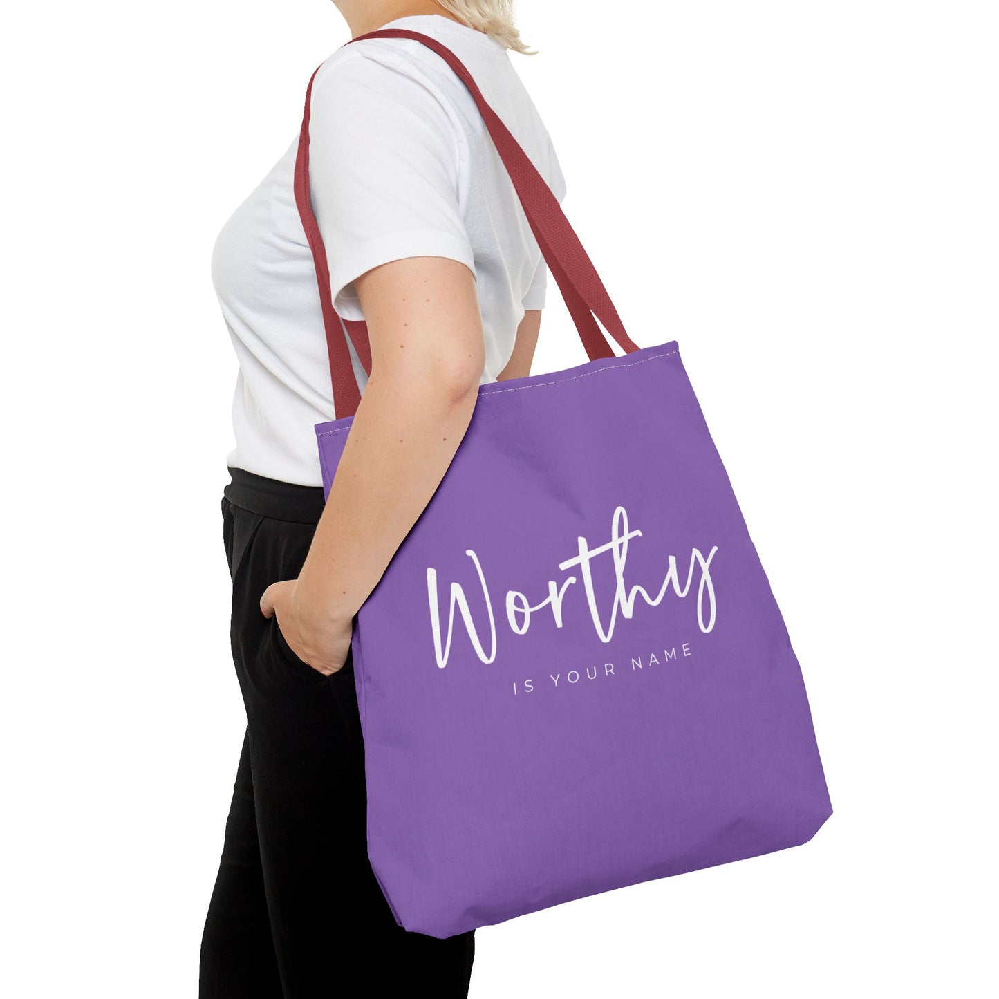 (tote bags) Worthy is Your Name (light purple)