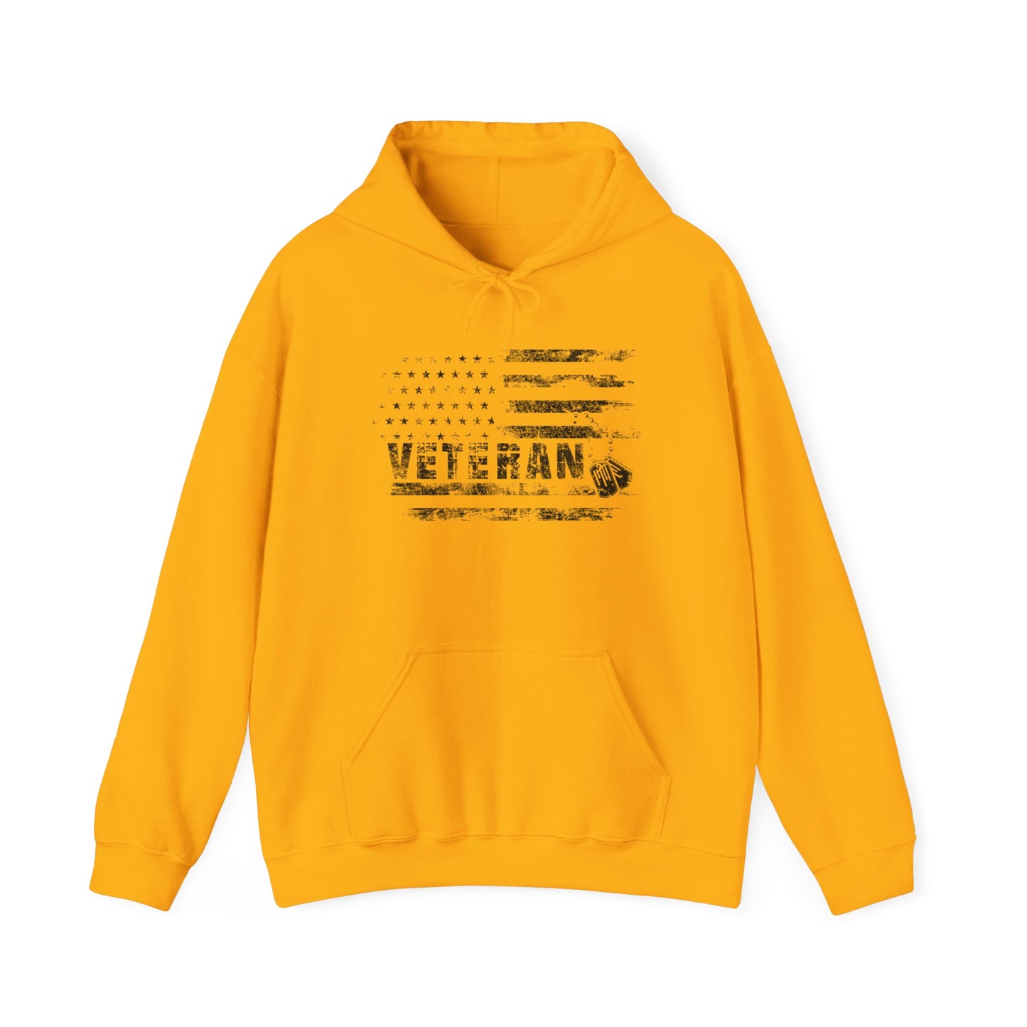 Veteran White Hoodie (black logo)