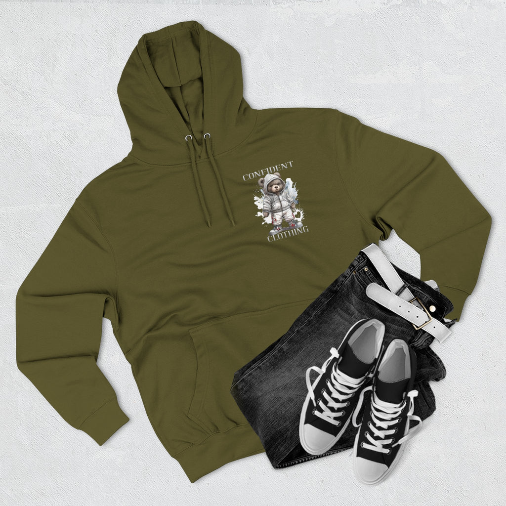 Confident Climbing Astronaut Snow Bear Fleece Hoodie