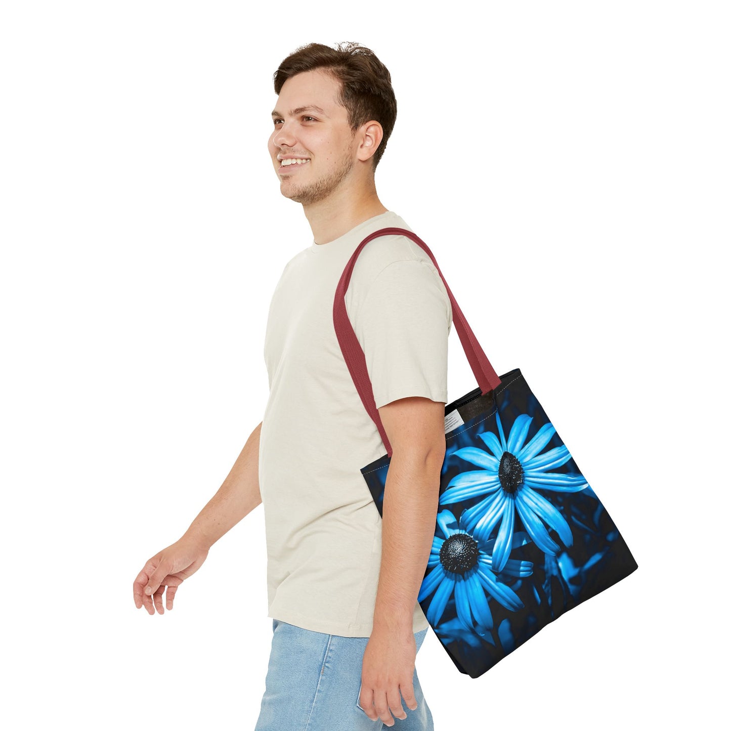 Turquoise Sunflower Tote Bag