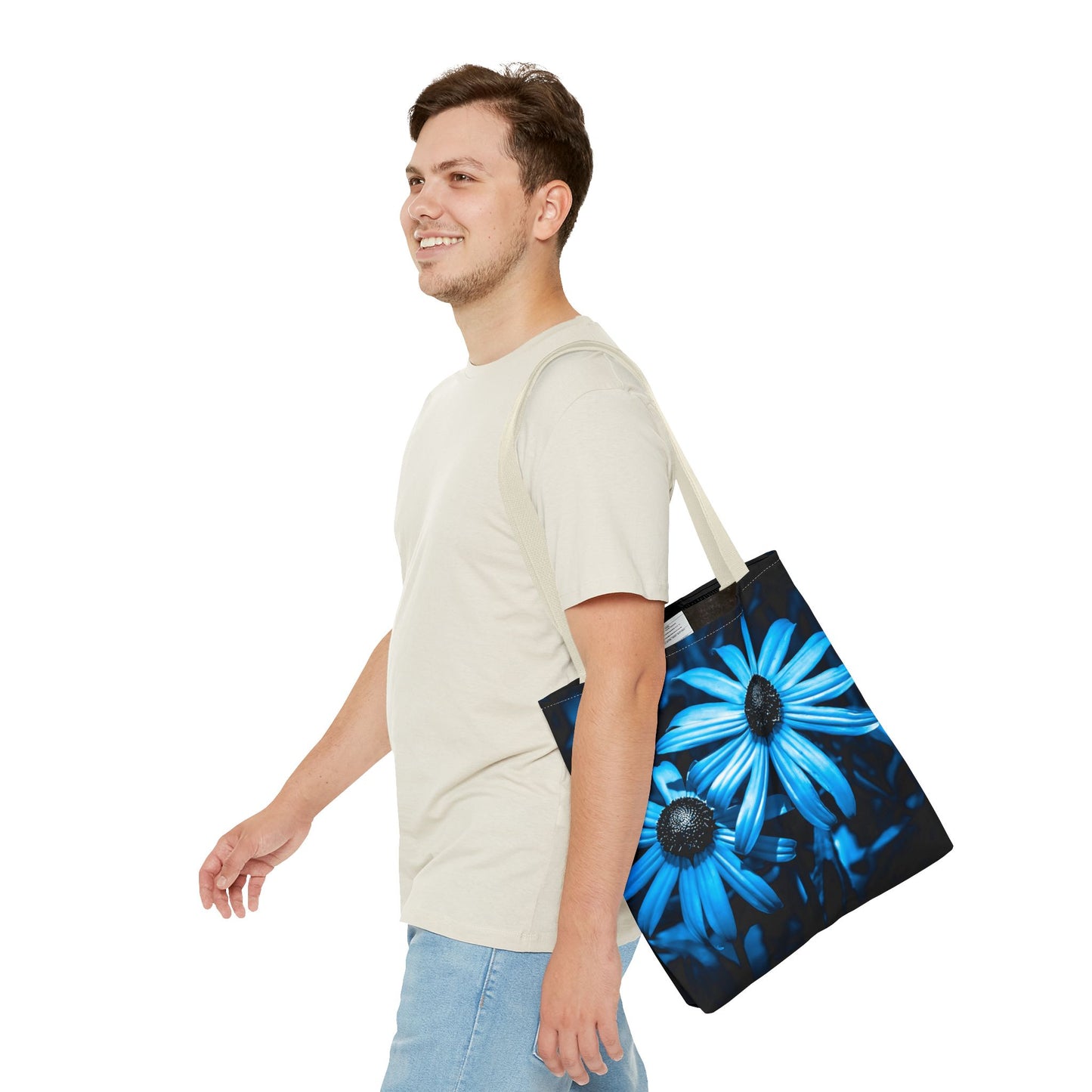 Turquoise Sunflower Tote Bag