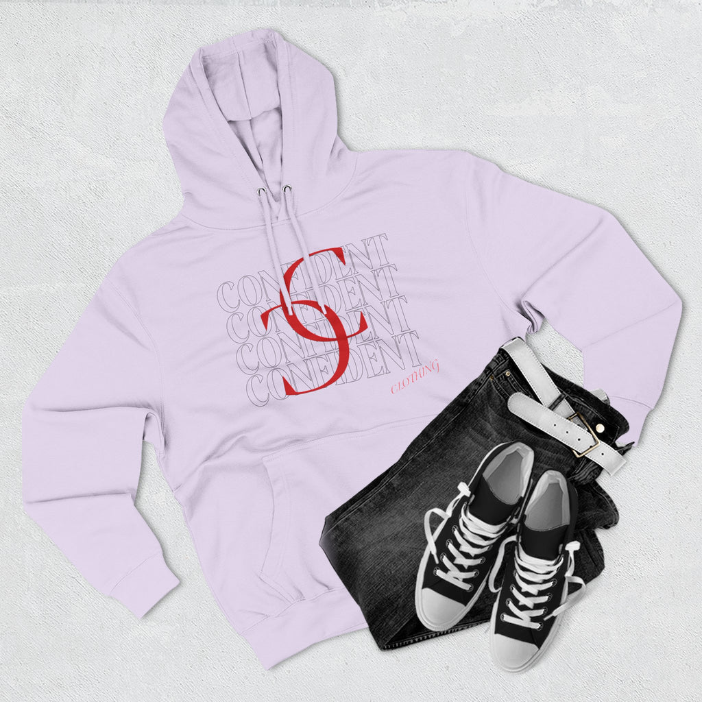 0.1 Confident Clothing Casual Minimalist Red Letter Graphic Fleece Hoodie