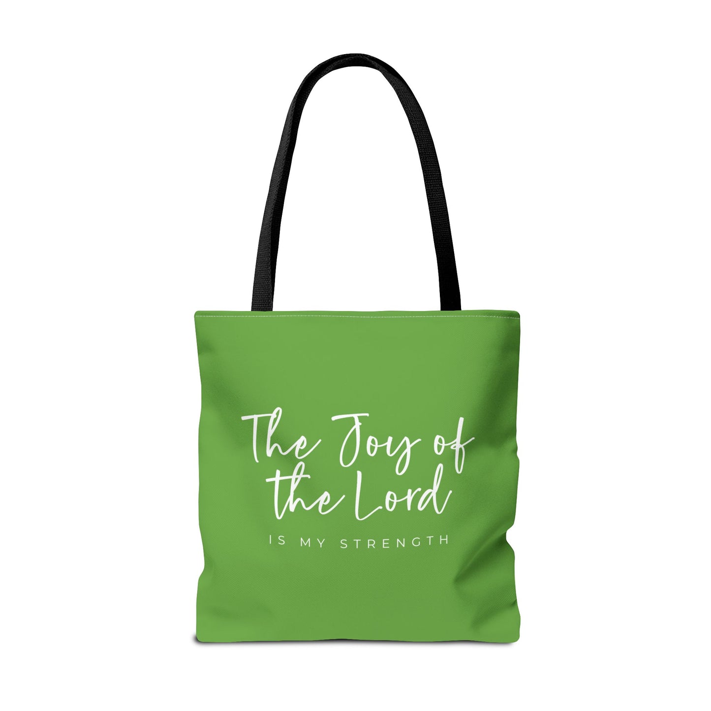 The Joy of the Lord is my Strength Tote Bag (kiwi green)